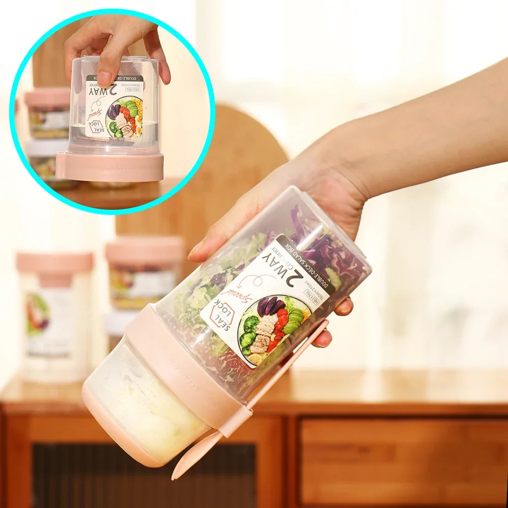 On-the-Go Breakfast Cups, Salad Cups, Yogurt & Cereal Parfait Containers, Overnight Oats Snack Jars, and Salad Dressing Holders