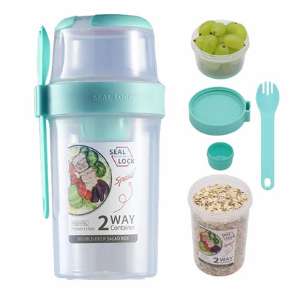 On-the-Go Breakfast Cups, Salad Cups, Yogurt & Cereal Parfait Containers, Overnight Oats Snack Jars, and Salad Dressing Holders